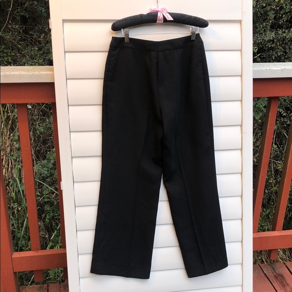 Akris Black Wide Leg Pants with Textured Fabric - Picture 8 of 10